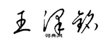 梁錦英王澤銘草書個性簽名怎么寫