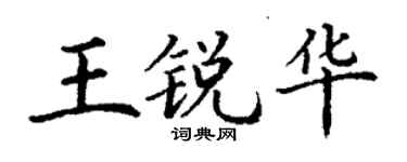 丁謙王銳華楷書個性簽名怎么寫