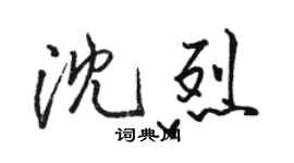 駱恆光沈烈行書個性簽名怎么寫