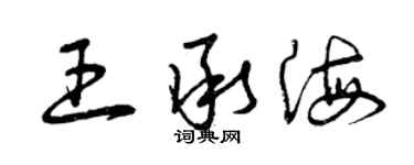 曾慶福王承海草書個性簽名怎么寫