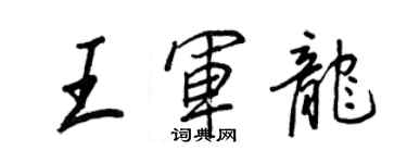 王正良王軍龍行書個性簽名怎么寫