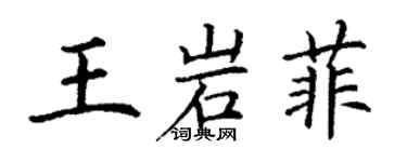 丁謙王岩菲楷書個性簽名怎么寫