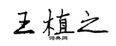 曾慶福王植之行書個性簽名怎么寫