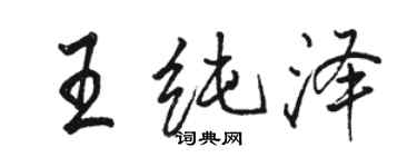 駱恆光王純澤行書個性簽名怎么寫