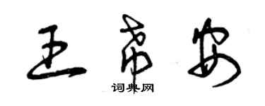 曾慶福王希安草書個性簽名怎么寫