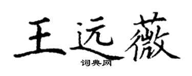丁謙王遠薇楷書個性簽名怎么寫