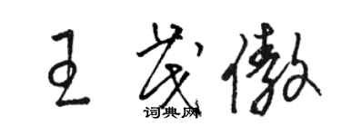 駱恆光王茂傲草書個性簽名怎么寫