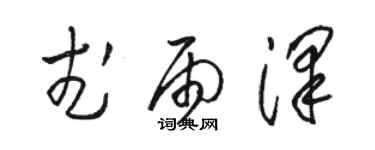 駱恆光武雨澤草書個性簽名怎么寫