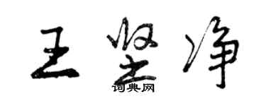 曾慶福王堅淨行書個性簽名怎么寫