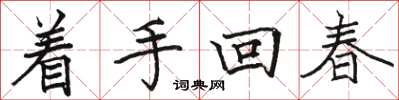 駱恆光著手回春楷書怎么寫