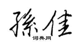 王正良孫佳行書個性簽名怎么寫