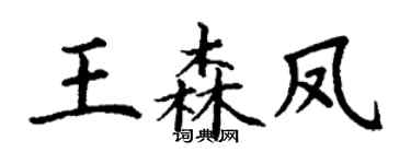 丁謙王森鳳楷書個性簽名怎么寫