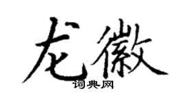 丁謙龍徽楷書個性簽名怎么寫