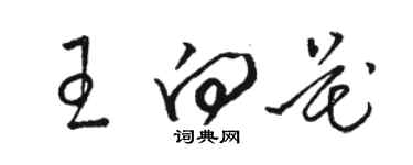 駱恆光王向花草書個性簽名怎么寫