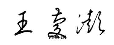 梁錦英王慶澎草書個性簽名怎么寫