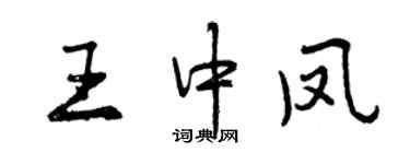 曾慶福王中鳳行書個性簽名怎么寫