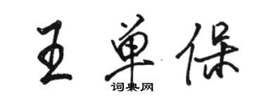 駱恆光王單保行書個性簽名怎么寫