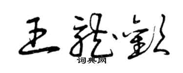 曾慶福王龍歡草書個性簽名怎么寫