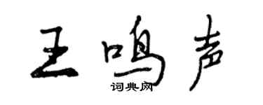 曾慶福王鳴聲行書個性簽名怎么寫