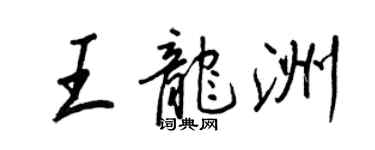 王正良王龍洲行書個性簽名怎么寫