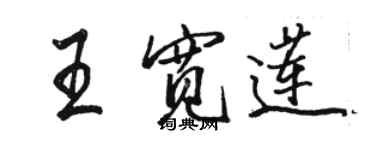 駱恆光王寬蓮行書個性簽名怎么寫