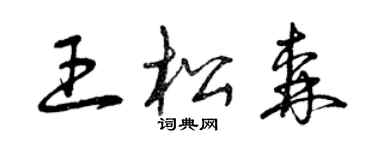 曾慶福王松森草書個性簽名怎么寫