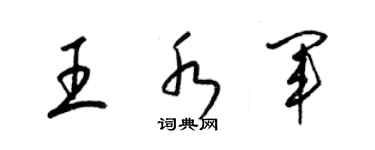 梁錦英王水軍草書個性簽名怎么寫