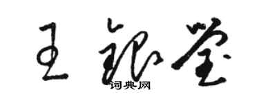 駱恆光王銀瑩草書個性簽名怎么寫