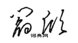 駱恆光閻欣草書個性簽名怎么寫