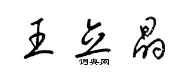 梁錦英王立晶草書個性簽名怎么寫