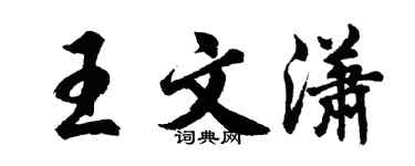 胡問遂王文瀟行書個性簽名怎么寫