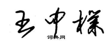 朱錫榮王中朴草書個性簽名怎么寫