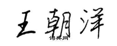 王正良王朝洋行書個性簽名怎么寫