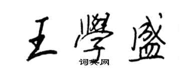 王正良王學盛行書個性簽名怎么寫