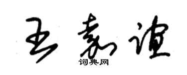 朱錫榮王嘉誼草書個性簽名怎么寫