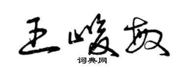 曾慶福王峻敏草書個性簽名怎么寫