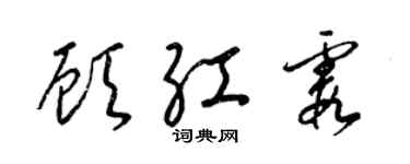 梁錦英顧紅霞草書個性簽名怎么寫