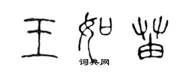 陳聲遠王如苗篆書個性簽名怎么寫