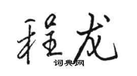駱恆光程龍行書個性簽名怎么寫