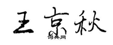 曾慶福王京秋行書個性簽名怎么寫
