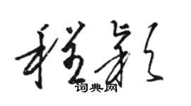駱恆光程穎草書個性簽名怎么寫