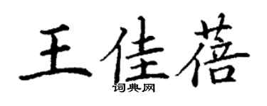 丁謙王佳蓓楷書個性簽名怎么寫