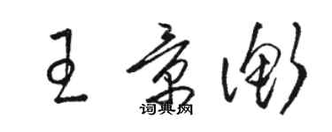 駱恆光王景衡草書個性簽名怎么寫