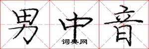 龐中華男中音楷書怎么寫