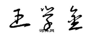 曾慶福王學金草書個性簽名怎么寫