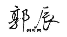 駱恆光郭辰行書個性簽名怎么寫