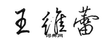 駱恆光王維蕾行書個性簽名怎么寫
