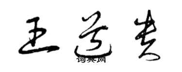 曾慶福王道貴草書個性簽名怎么寫