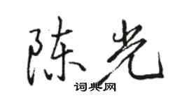 駱恆光陳光行書個性簽名怎么寫