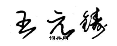 朱錫榮王元鑄草書個性簽名怎么寫